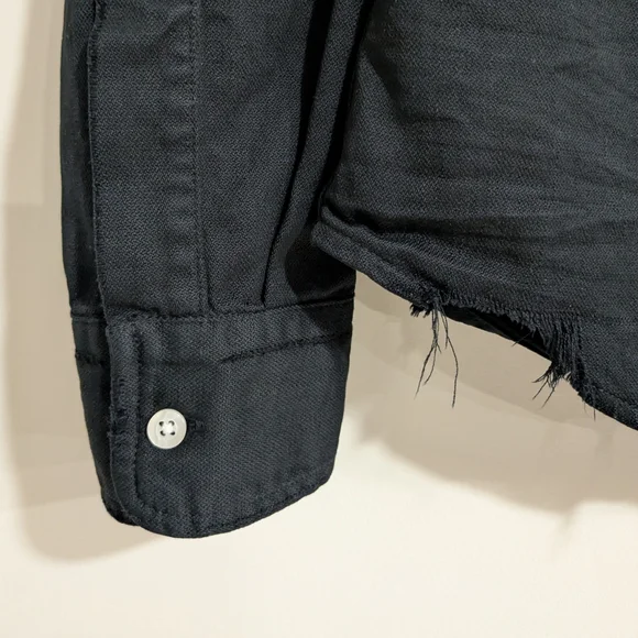 Frank & Eileen Barry Distressed Tailored Button-Up Shirt In Famous Denim - Picture 4 of 8